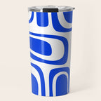 Palm Springs Mid-Century Modern Abstract Minimalist Pattern Royal Blue and White Travel Mug Gallery Image 1