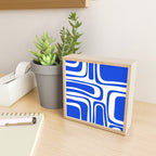 Palm Springs Mid-Century Modern Abstract Minimalist Pattern Royal Blue and White Mini Art Print Gallery Image 2