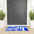 Palm Springs Mid-Century Modern Abstract Minimalist Pattern Royal Blue and White Welcome Mat Gallery Image 3