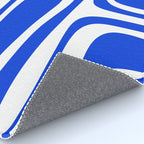 Palm Springs Mid-Century Modern Abstract Minimalist Pattern Royal Blue and White Rug Gallery Image 4