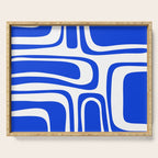 Palm Springs Mid-Century Modern Abstract Minimalist Pattern Royal Blue and White Serving Tray Gallery Image 1