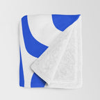 Palm Springs Mid-Century Modern Abstract Minimalist Pattern Royal Blue and White Throw Blanket Gallery Image 3