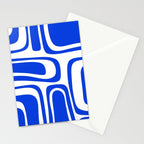 Palm Springs Mid-Century Modern Abstract Minimalist Pattern Royal Blue and White Stationery Card Gallery Image 2