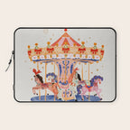 Whimsical Vintage Carousel Ride Laptop Sleeve Gallery Image 1