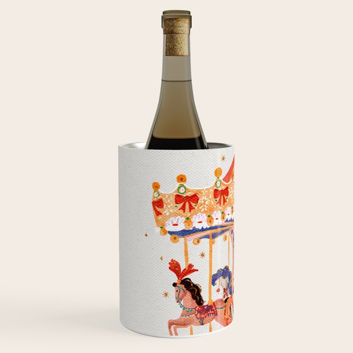 Whimsical Vintage Carousel Ride Wine Chiller Gallery Image 2