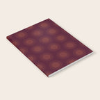 Boho Summer Sun Pattern XIII Dark Maroon Red Notebook Gallery Image 2