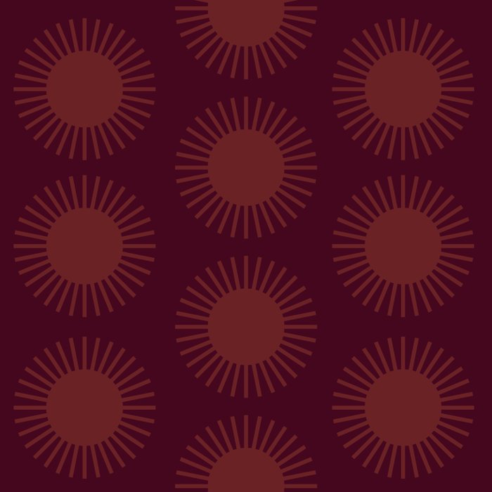 Boho Summer Sun Pattern XIII Dark Maroon Red Coffee Mug Gallery Image 2