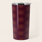 Boho Summer Sun Pattern XIII Dark Maroon Red Travel Mug Gallery Image 1