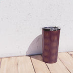 Boho Summer Sun Pattern XIII Dark Maroon Red Travel Mug Gallery Image 4