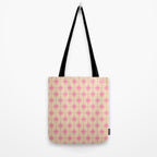  Midcentury Modern Atomic Age Starburst Star Pattern Pink and Cream Tote Bag Gallery Image 2