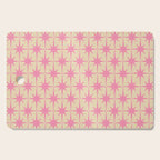  Midcentury Modern Atomic Age Starburst Star Pattern Pink and Cream Cutting Board Gallery Image 1