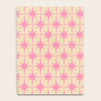  Midcentury Modern Atomic Age Starburst Star Pattern Pink and Cream Notebook Gallery Image 4