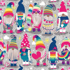 I gnome you // grey background little happy and lovely gnomes with rainbows fuchsia pink hearts Coffee Mug Gallery Image 2