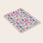 I gnome you // grey background little happy and lovely gnomes with rainbows fuchsia pink hearts Notebook Gallery Image 3