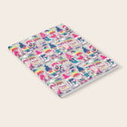 I gnome you // grey background little happy and lovely gnomes with rainbows fuchsia pink hearts Notebook Gallery Image 2