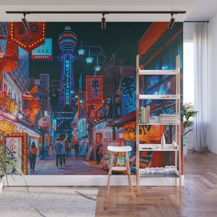 Osaka City Anime Scenes  Wall Mural