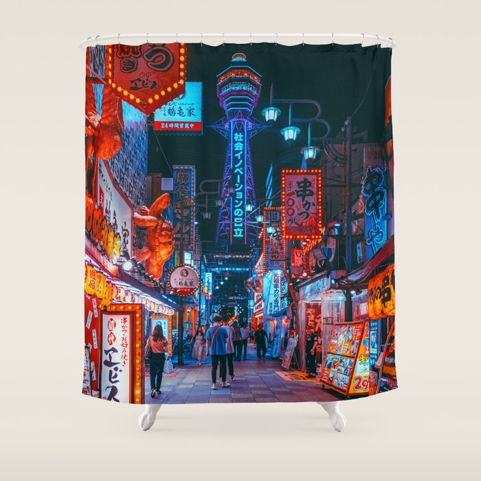 Osaka City Anime Scenes  Shower Curtain Gallery Image 1