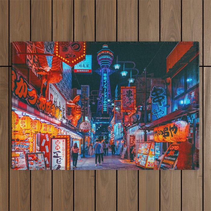 Osaka City Anime Scenes  Outdoor Rug Gallery Image 1