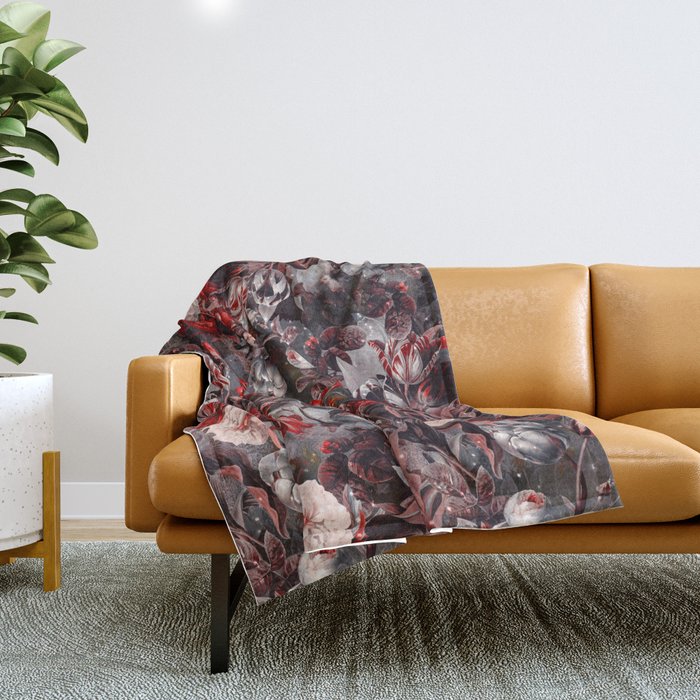 New Year's flowering night Throw Blanket Gallery Image 1