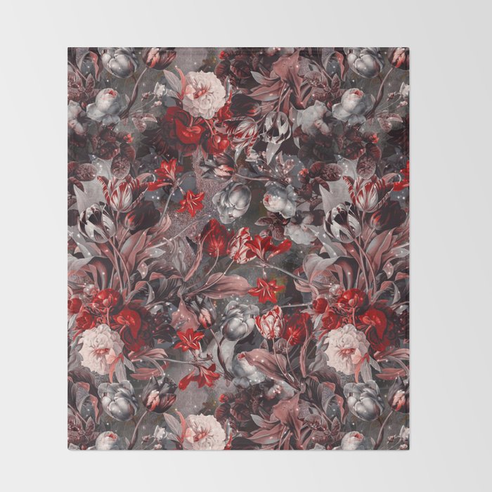 New Year's flowering night Throw Blanket Gallery Image 2