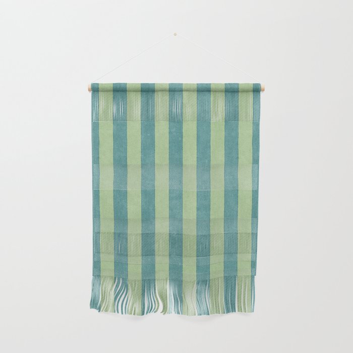 STRIPES - 005 - teal and green Wall Hanging Gallery Image 1