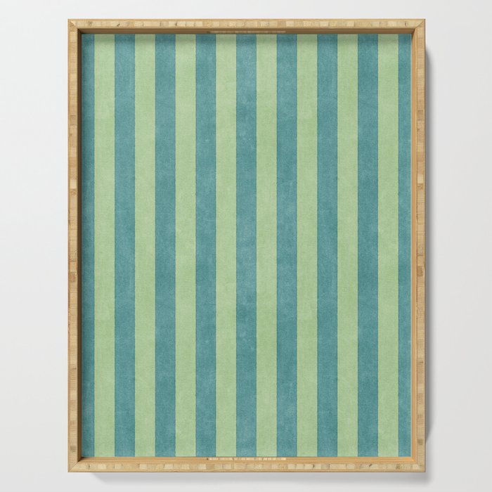 STRIPES - 005 - teal and green Serving Tray Gallery Image 1