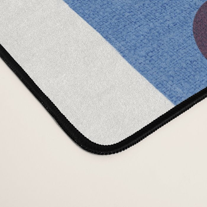 Handcrafted Blue Stripes and Red Dots Pattern Desk Mat Gallery Image 4