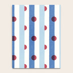 Handcrafted Blue Stripes and Red Dots Pattern Notebook Gallery Image 4