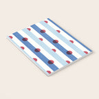 Handcrafted Blue Stripes and Red Dots Pattern Notebook Gallery Image 3