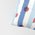 Handcrafted Blue Stripes and Red Dots Pattern Pillow Sham Gallery Image 4