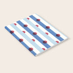 Handcrafted Blue Stripes and Red Dots Pattern Notebook Gallery Image 2