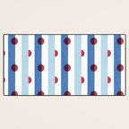 Handcrafted Blue Stripes and Red Dots Pattern Desk Mat Gallery Image 3