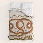 Albertus Seba Snakes Flowers Engraving ii Duvet Cover Gallery Image 6