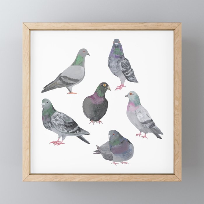 Pigeon Party Mini Art Print Gallery Image 1