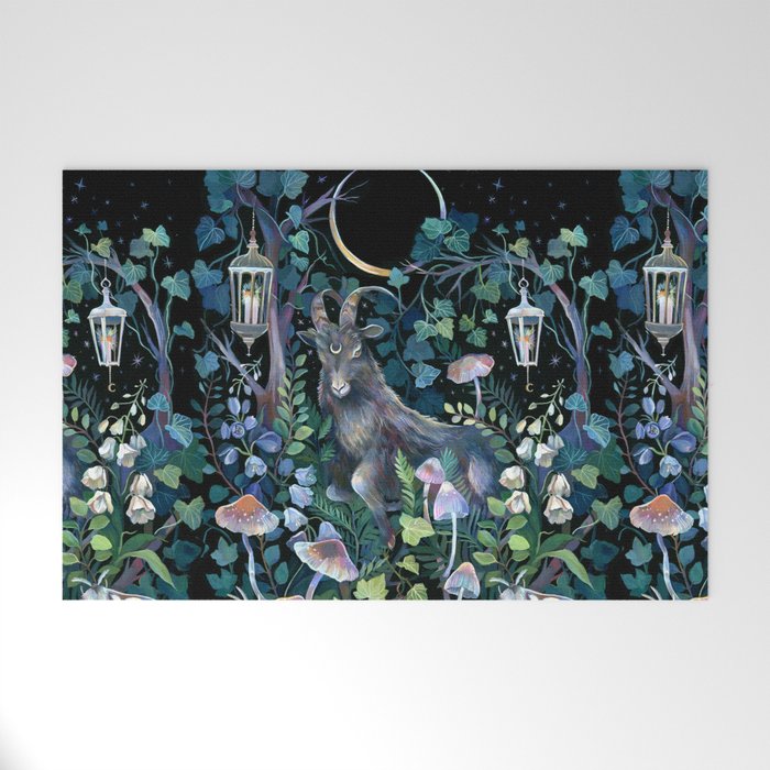 Black Goat Moon Garden Welcome Mat Gallery Image 1