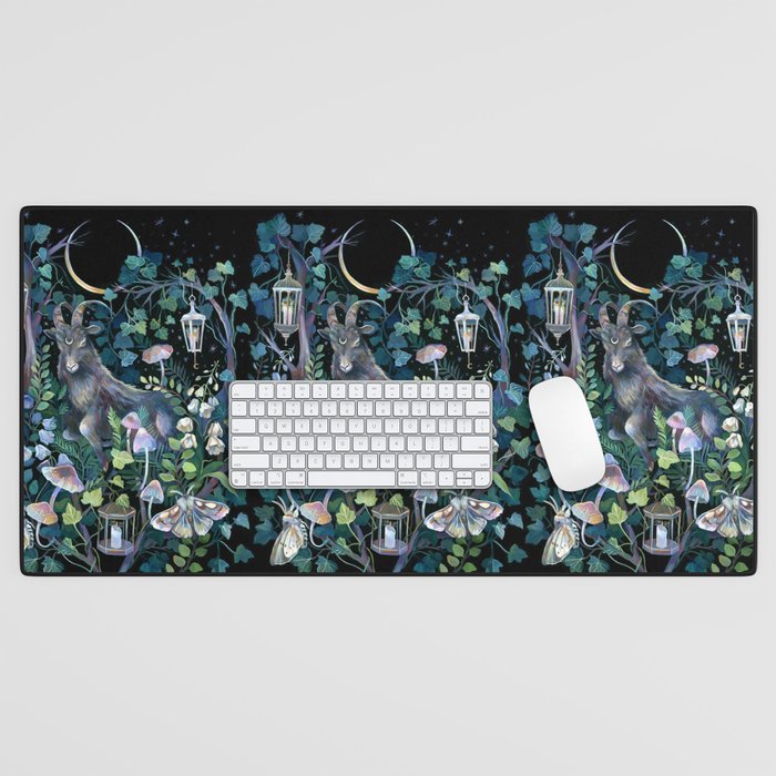 Black Goat Moon Garden Desk Mat Gallery Image 1