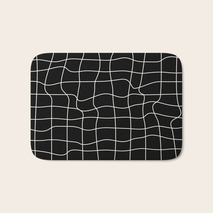 Warp Grid: Midnight Black Edition Bath Mat Gallery Image 1