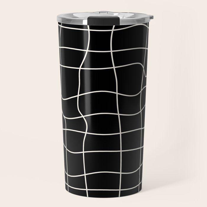 Warp Grid: Midnight Black Edition Travel Mug Gallery Image 1