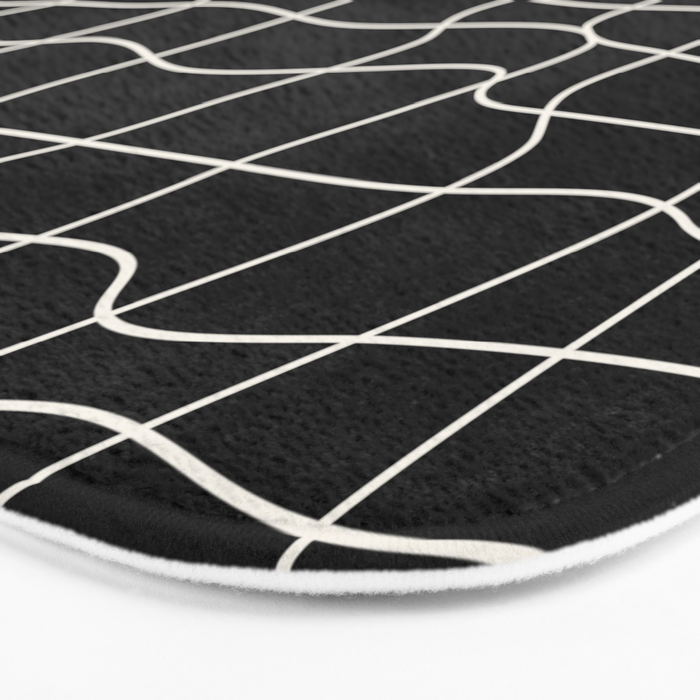 Warp Grid: Midnight Black Edition Bath Mat Gallery Image 3