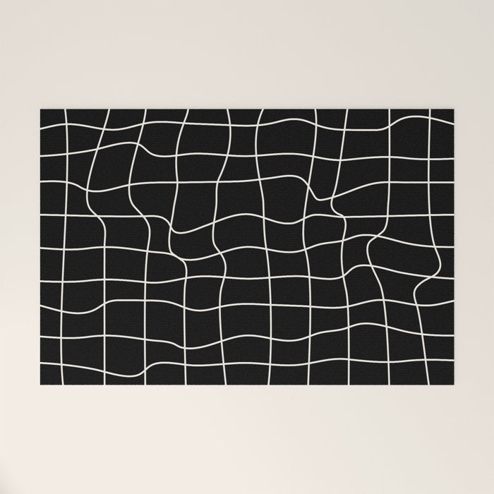 Warp Grid: Midnight Black Edition Welcome Mat Gallery Image 1