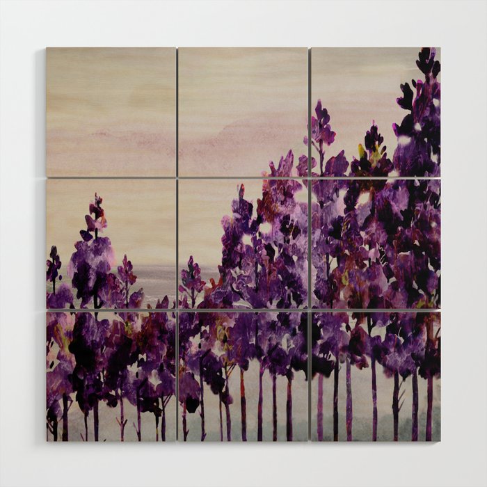 Purple Trees Wood Wall Art Gallery Image 1