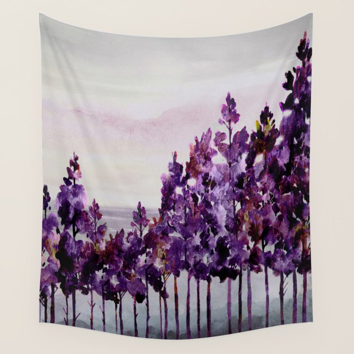Purple Trees Wall Tapestry Gallery Image 4