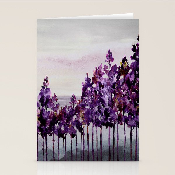 Purple Trees Stationery Card Gallery Image 1