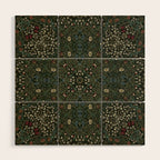 William Morris Dark Floral Wood Wall Art Gallery Image 1