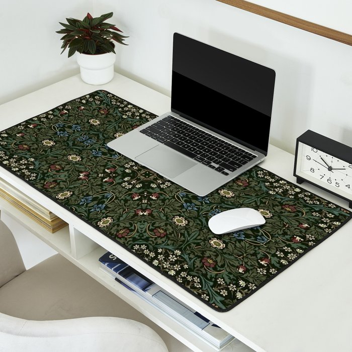 William Morris Dark Floral Desk Mat Gallery Image 2
