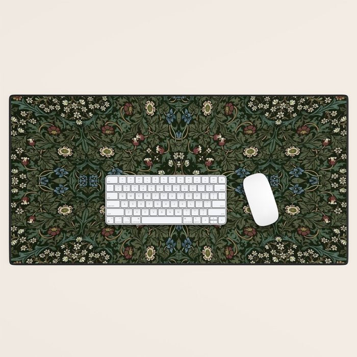 William Morris Dark Floral Desk Mat Gallery Image 1