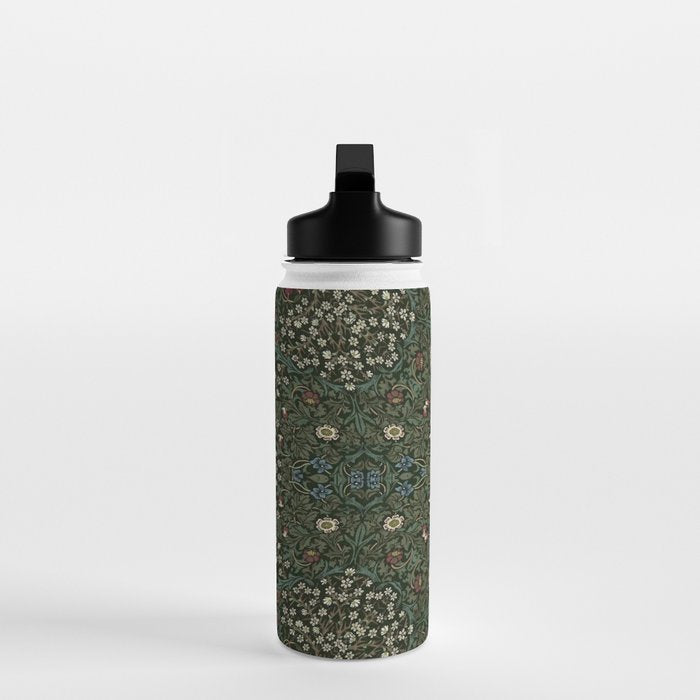 William Morris Dark Floral Water Bottle Gallery Image 3