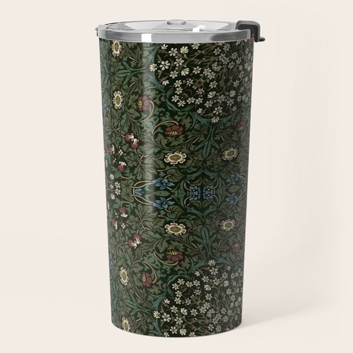 William Morris Dark Floral Travel Mug Gallery Image 2