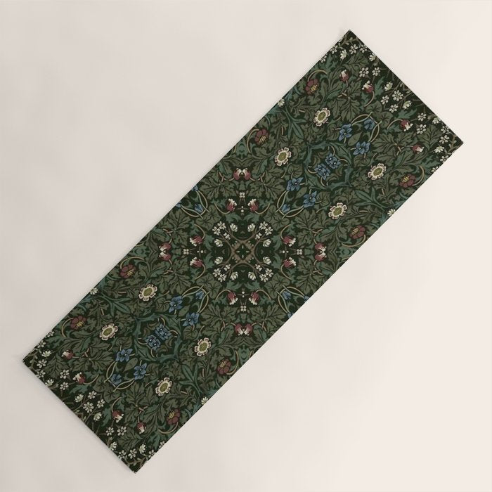 William Morris Dark Floral Yoga Mat Gallery Image 1