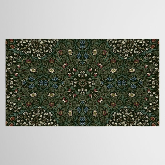 William Morris Dark Floral Tablecloth Gallery Image 2